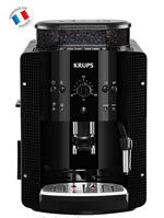 KRUPS ESSENTIAL NOIRE Machine à café à grain Machine à café broyeur grain Cafetière expresso 2 tasses Nettoyage automatique Buse vapeur 1.6L Cappuccino YY8125FD